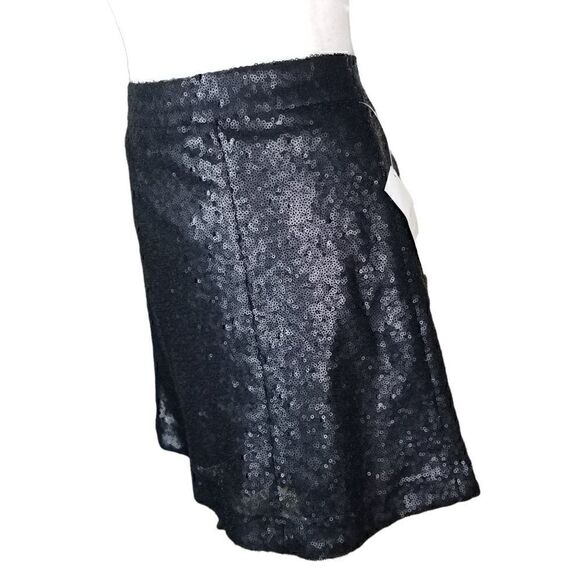 Black Sequined Mini Skirt Sz M NWT 0154 - Picture 3 of 12